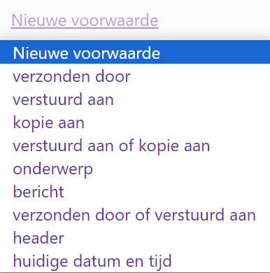 E-mailfilter instellen - Nieuwe voorwaarde kiezen.png