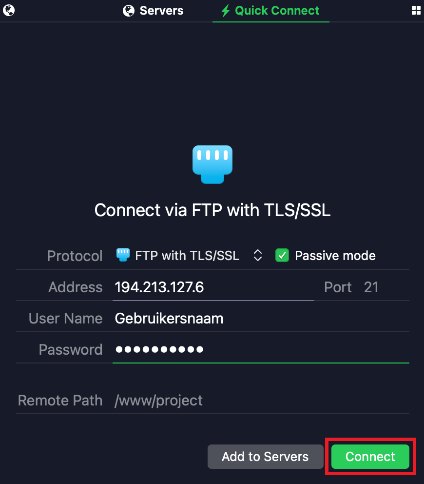 FTP instellen in Transmit - Connect.png