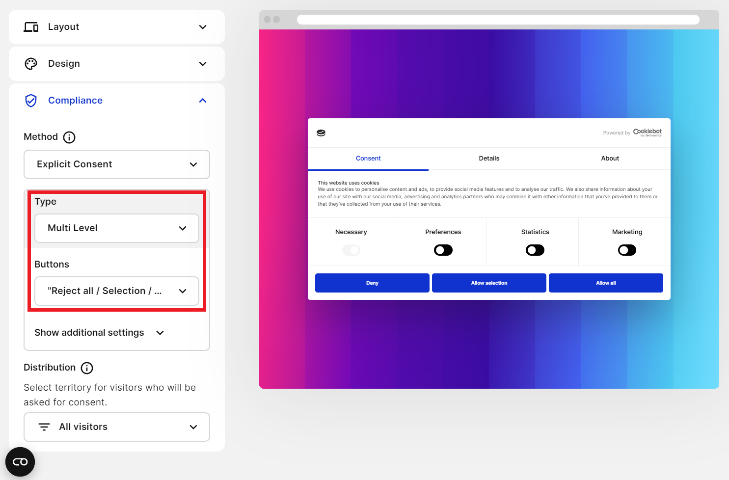 Cookiebot - Compliance - Type & Buttons.png