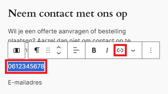 WordPress - Telefoonummer selecteren.png