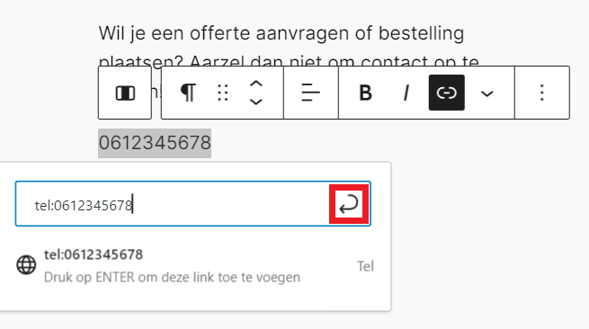 WordPress - Telefoonnummer link enter.png