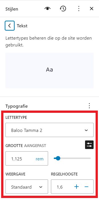 WordPress - Site stijl - Typografie van tekst aanpassen 2.png