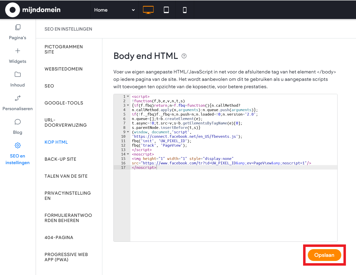 Websitemaker - Body End HTML - Opslaan.png