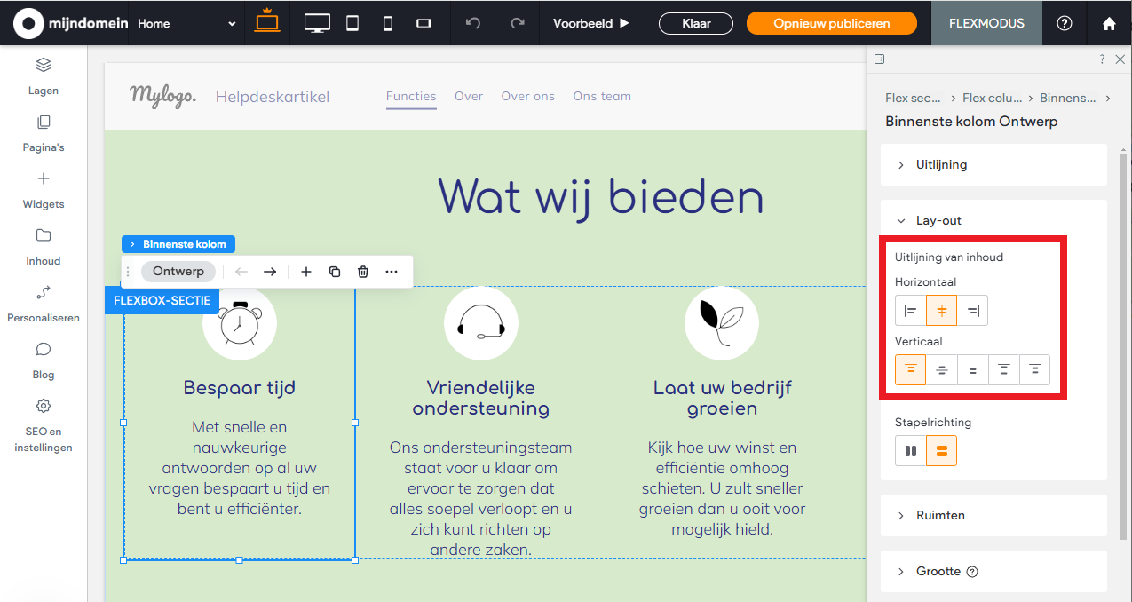 Websitemaker - Flexmodus - Lay-out - Uitlijning van inhoud.png