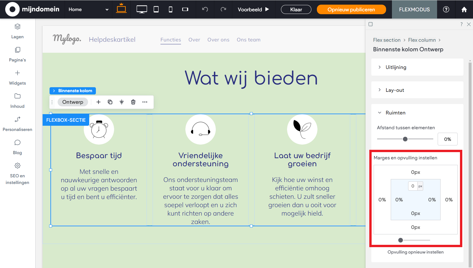 Websitemaker - Flexmodus - Ruimten - Marges en opvulling.png