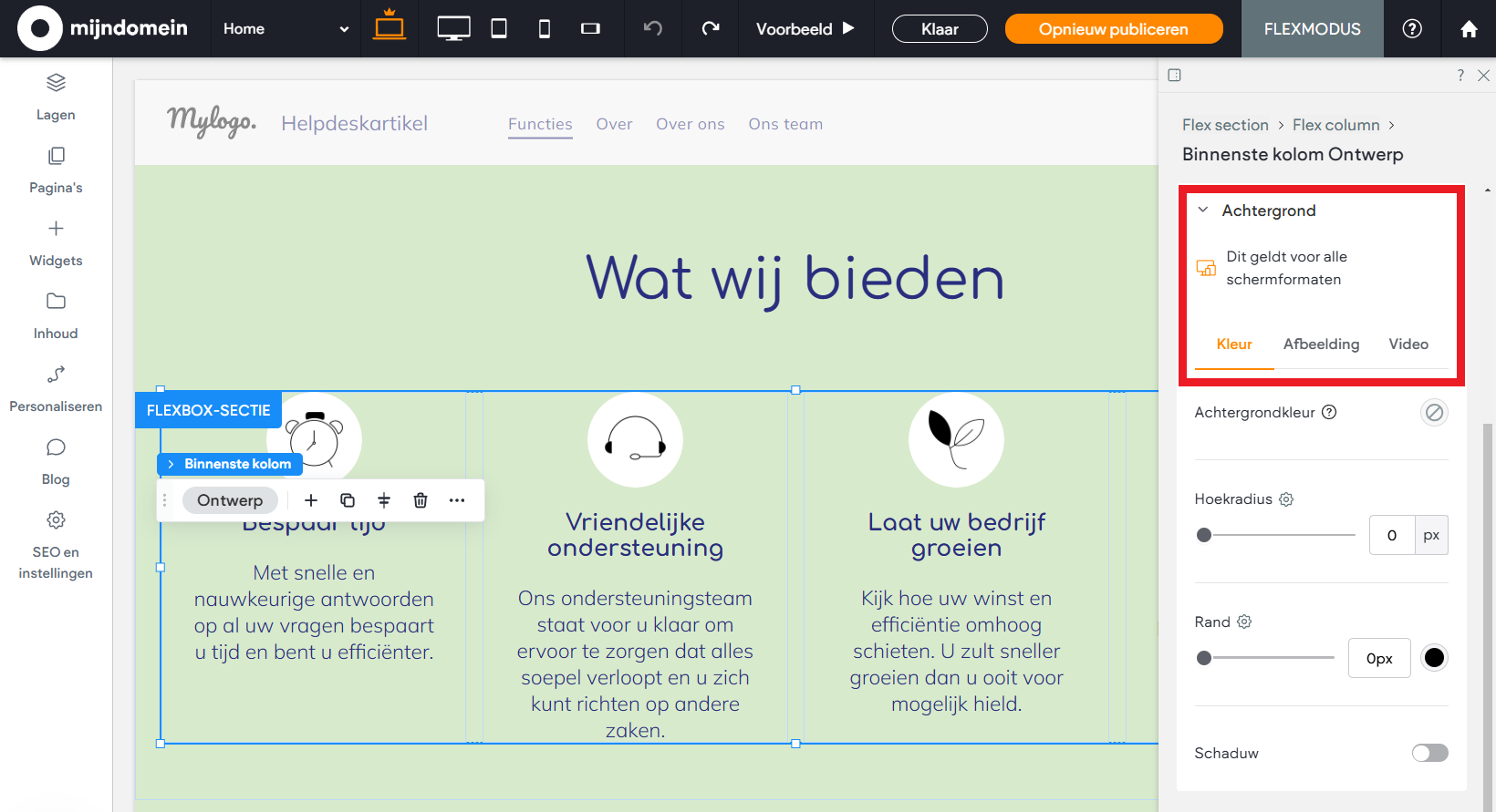 Websitemaker - Flexmodus - Achtergrond opties.png