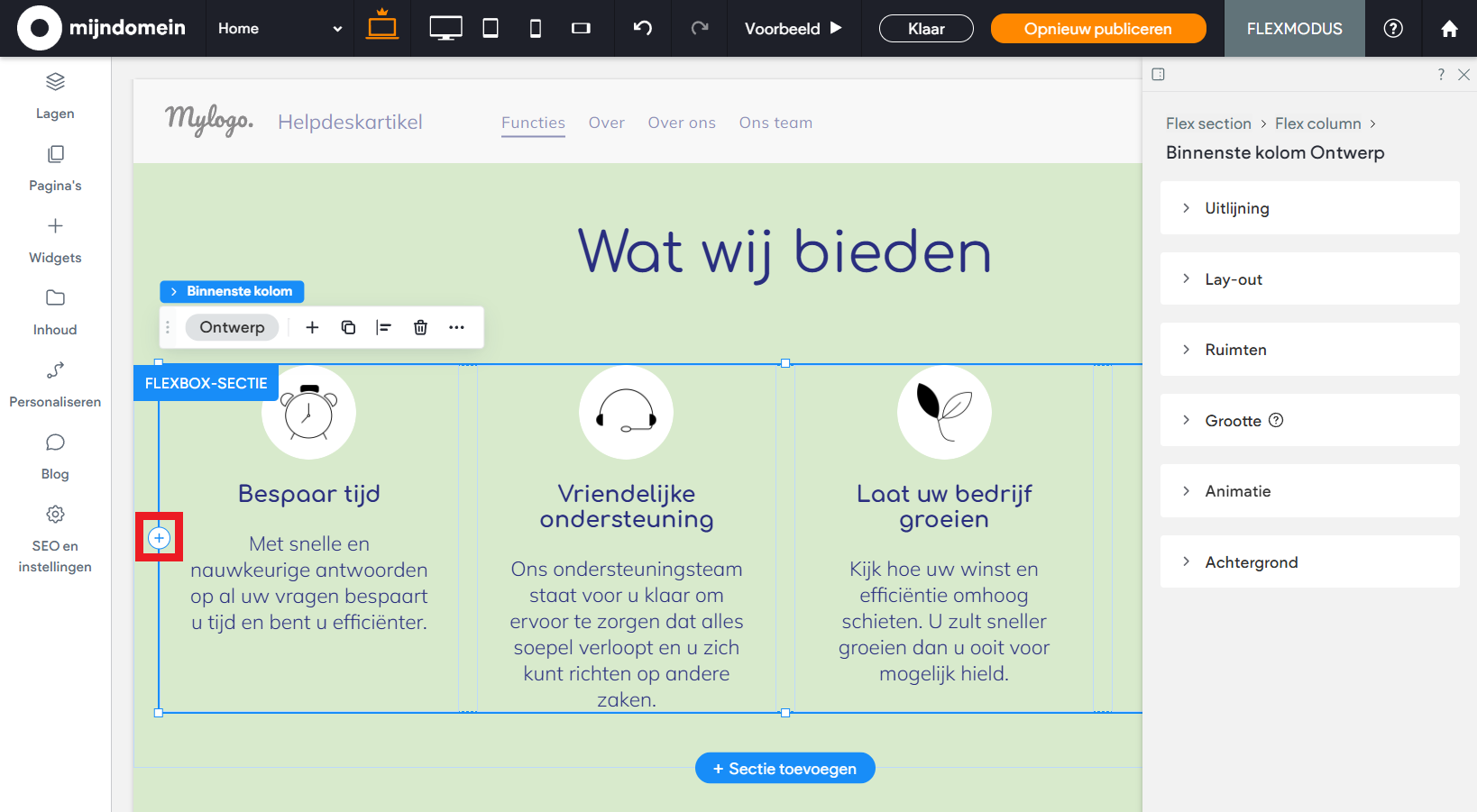 Websitemaker - Flexmodus - Kolom toevoegen met plus-icoon.png
