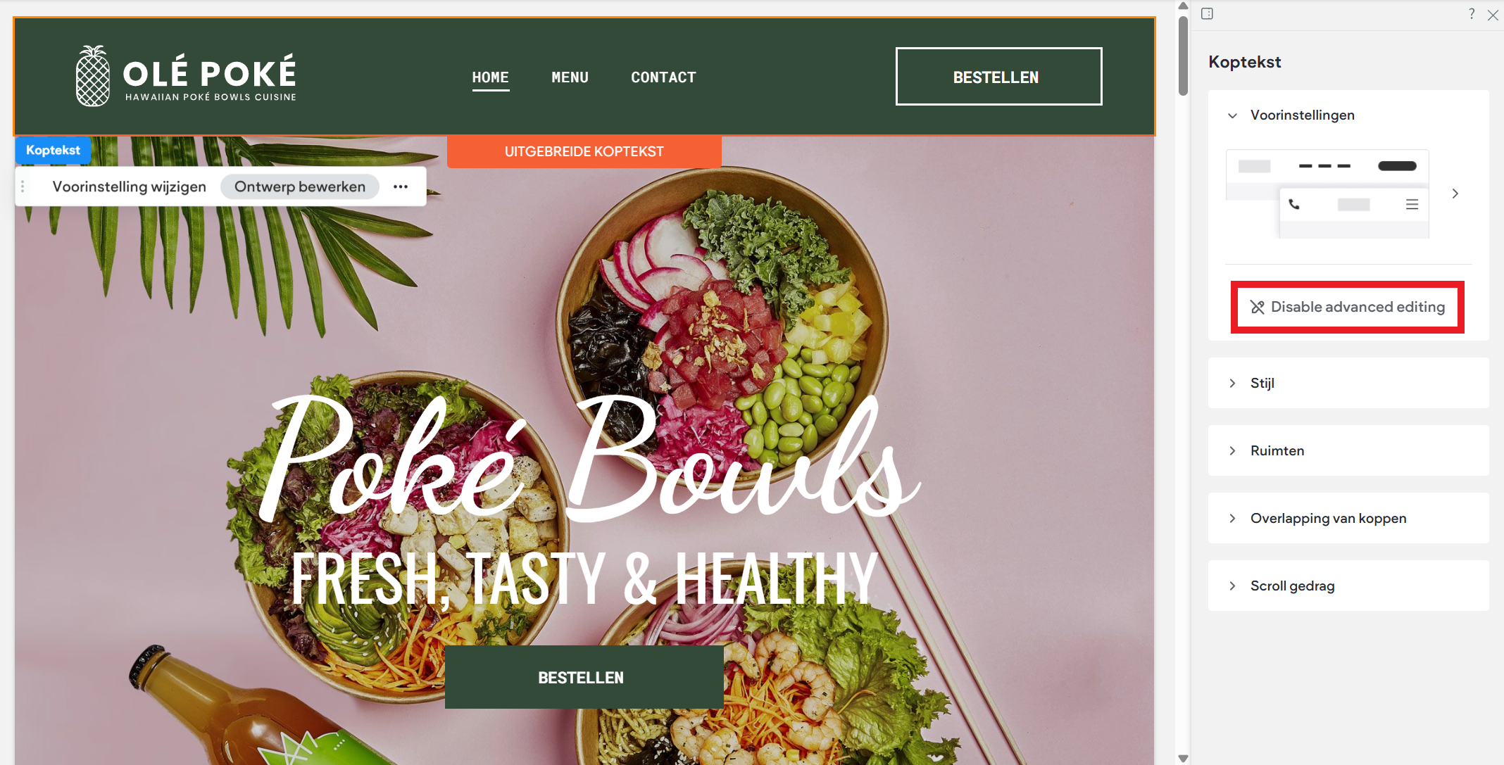Websitemaker - Koptekst - Disable advanced editing.png
