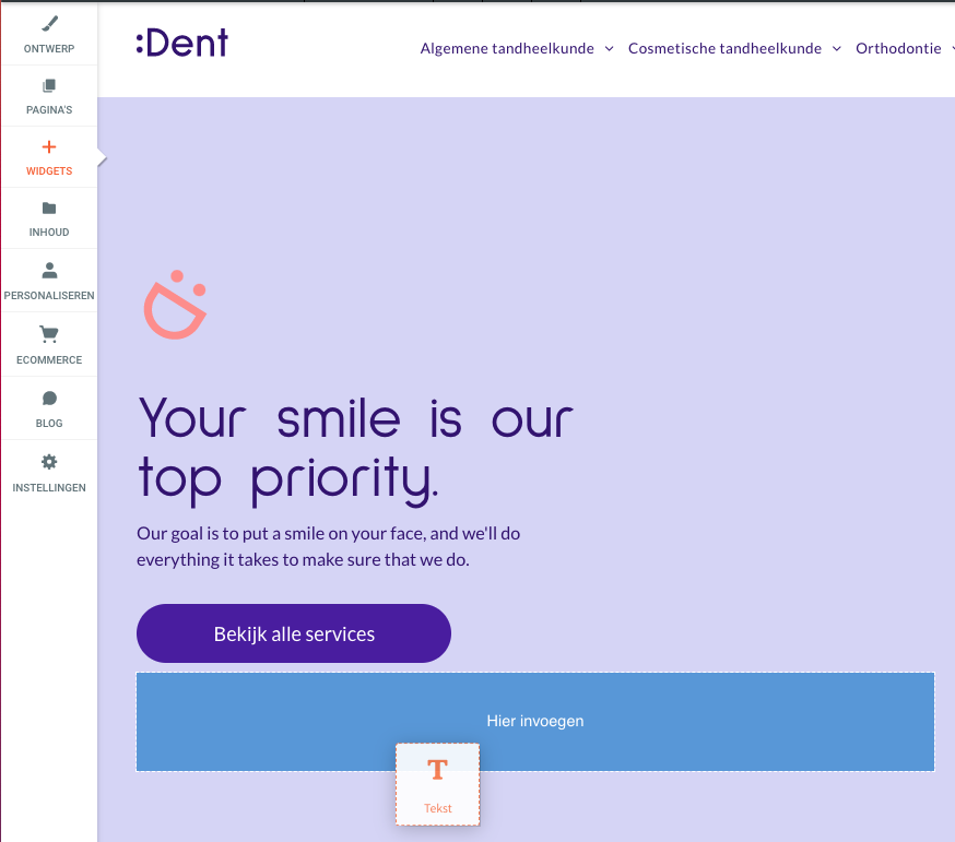 Mijn Domein Websitemaker Tekst Widget Plaatsen